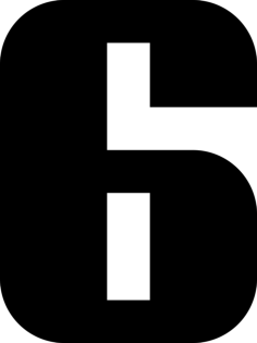 Number 6 Alt Svg Line Art, Free Vectors File